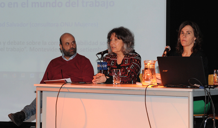 Mariela Mazzotti durante el seminario "Reflexión y debate sobre la corresponsabilidad social y de género en el mundo del trabajo"