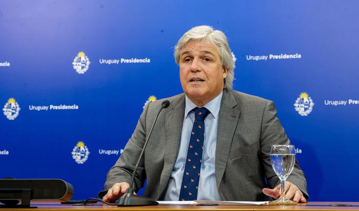 Canciller Fernando Bustillo durante la conferencia de prensa 