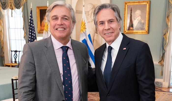 Canciller Francisco Bustillo y secretario de Estado Antony Blinken