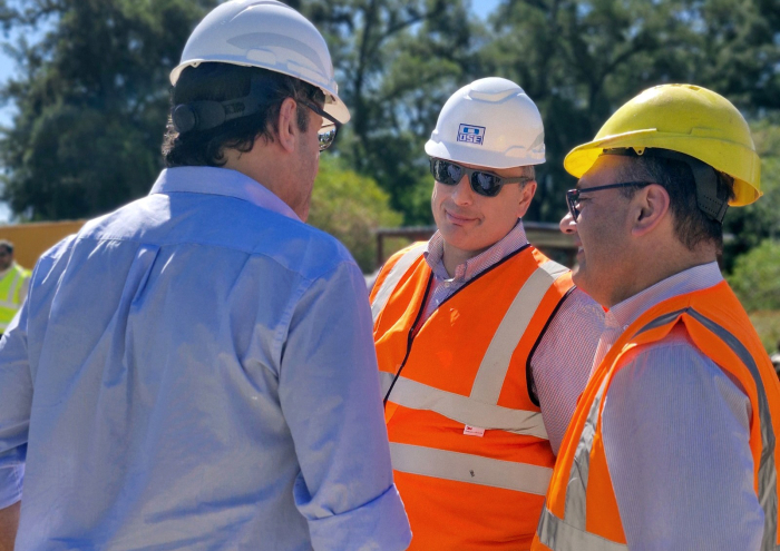 Visita por las obras de la planta de tratamiento de aguas residuales en Juan Lacaze
