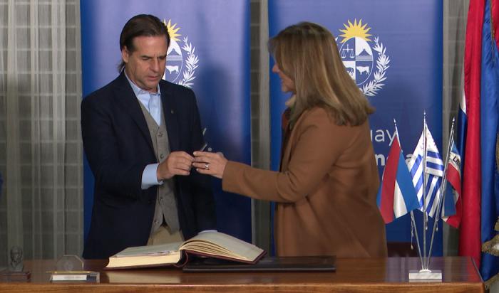 Presidente de la República, Luis Lacalle Pou, durante la ceremonia de traspaso de mando.