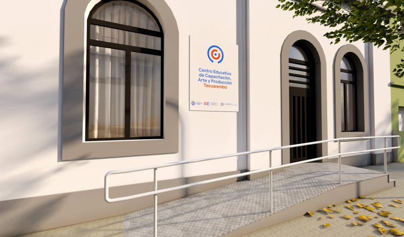 Fachada proyectada de Cecap Tacuarembó