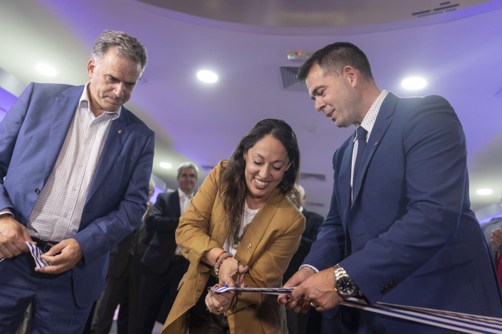Yamandú Orsi, Fernanda Cardona y Leonardo García