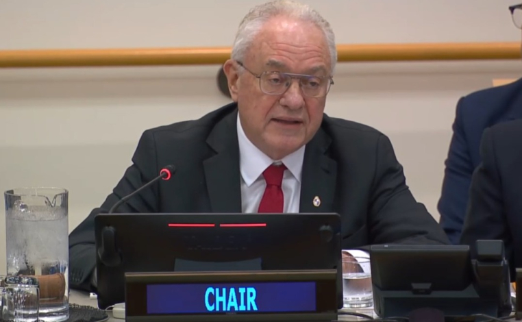 Ministro de Relaciones Exteriores, Mario Lubetkin, brinda un discurso en la apertura de la reunión del G77 y China