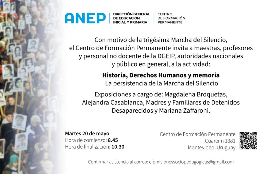 Invitación a conversatorio sobre: Historia, Derechos Humanos y Memoria