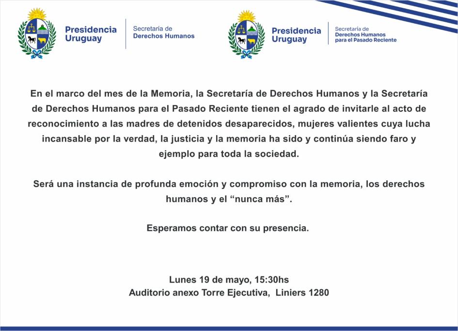 Invitación actividad 19 de mayo