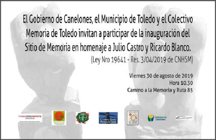Invitación inauguración de Sitio de Memoria