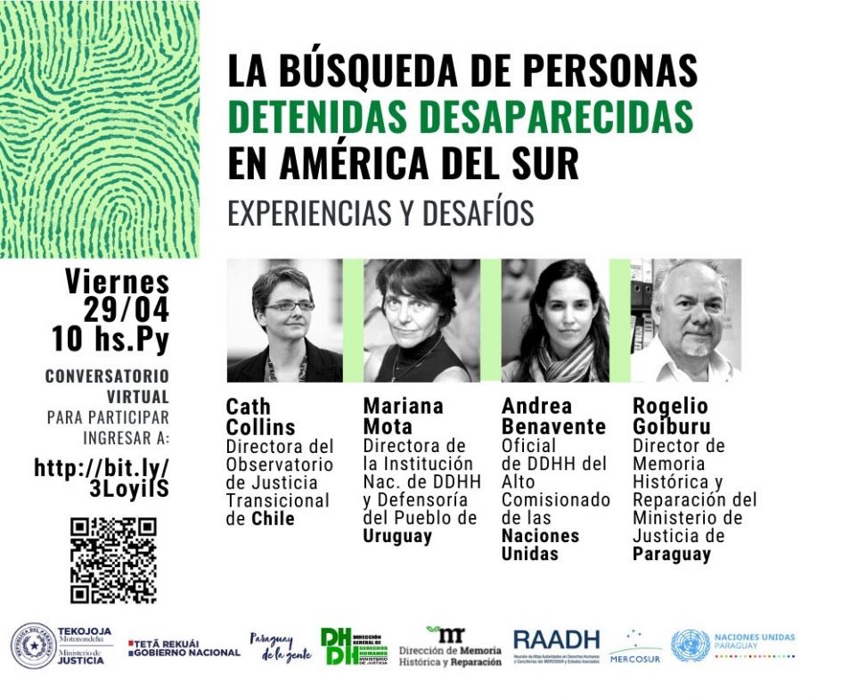 Conversatorio sobre la Búsqueda de personas Detenidas Desaparecidas Conversatorio sobre la Búsqueda de personas Detenidas Desaparecidas