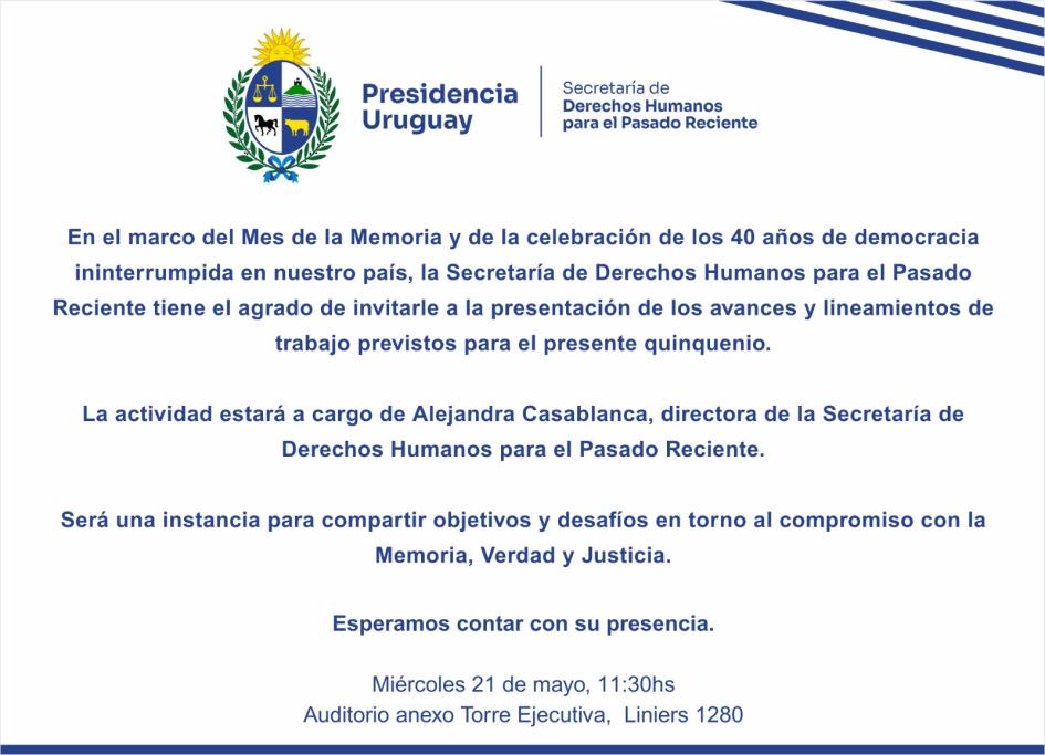 Invitación a la presentación de los lineamientos de la SDHPR Invitación a la presentación de los lineamientos de la SDHPR