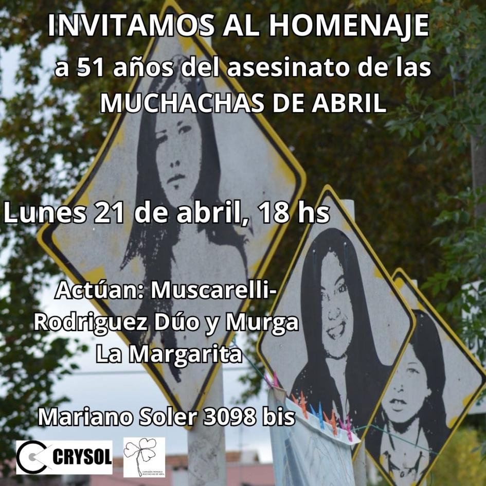 Imagen de invitación al homenaje de las Muchachas de abril Imagen de invitación al homenaje de las Muchachas de abril