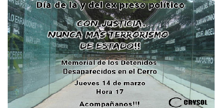 Actividad organizada Crysol en el día de la y del Detenido Desaparecido Imagen de la actividad organizada por Crysol en el día de la y del Detenido Desaparecido