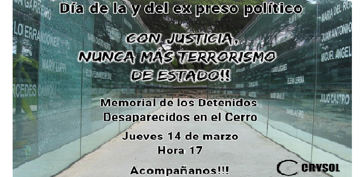 Imagen de la actividad organizada por Crysol en el día de la y del Detenido Desaparecido