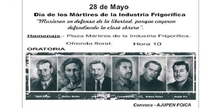 Imagen de invitación al homenaje los mártires de la Industria Frigorífica