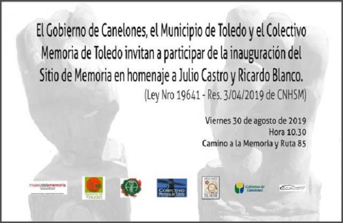 Invitación inauguración de Sitio de Memoria