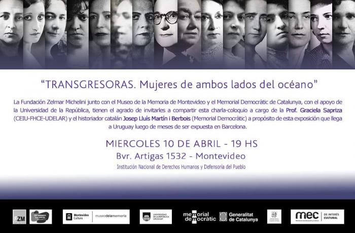 Invitación a la charla "Trangresoras. Mujeres de ambos lados del océano".