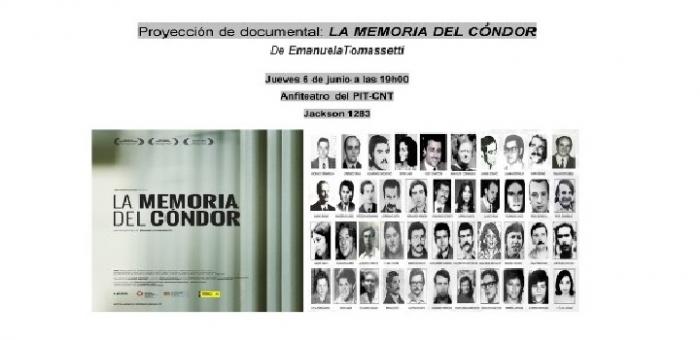 Invitación a la proyección del documental: La Memoria del Cóndor