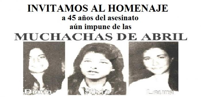 Invitación al homenaje a 45 años del asesinato de las Muchachas de abril