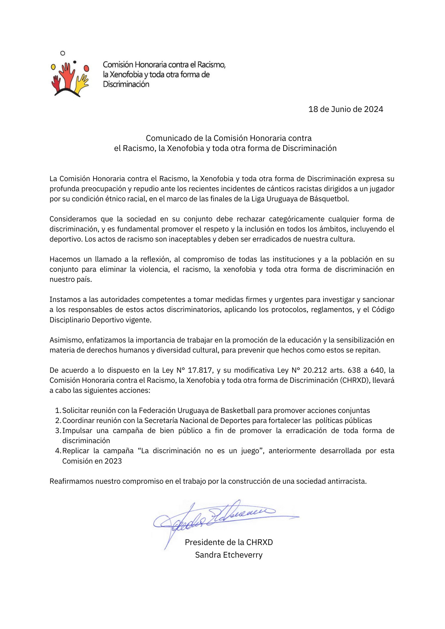 Comunicado CHRXD 18062024