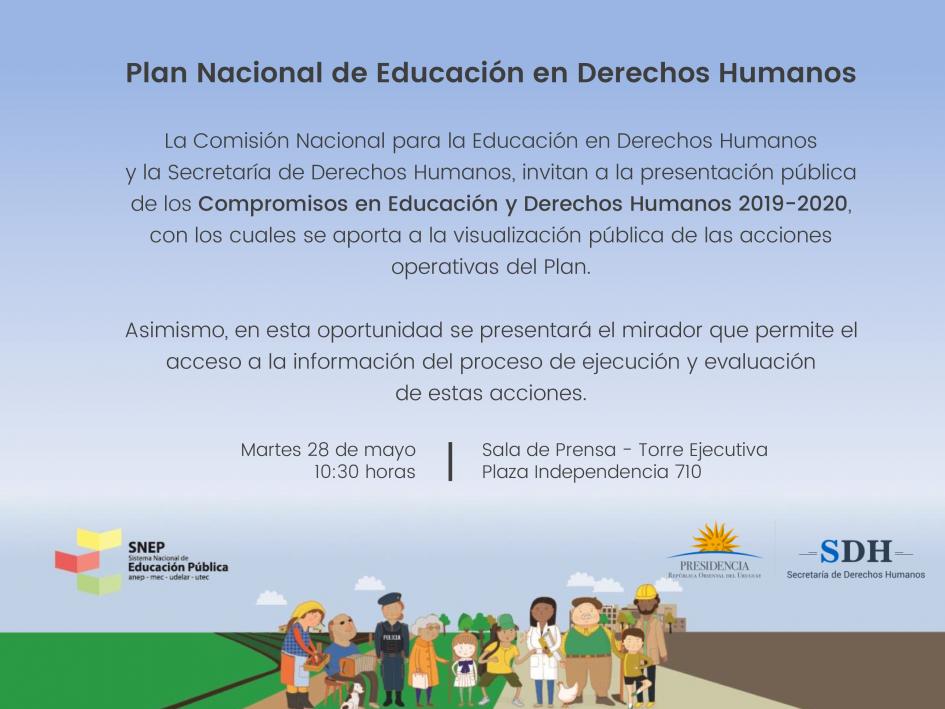 Invitación presentación compromisos Educación y Derechos Humanos
