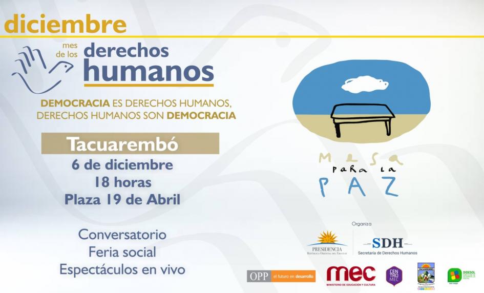 Invitación Mesa para la Paz Tacuarembó