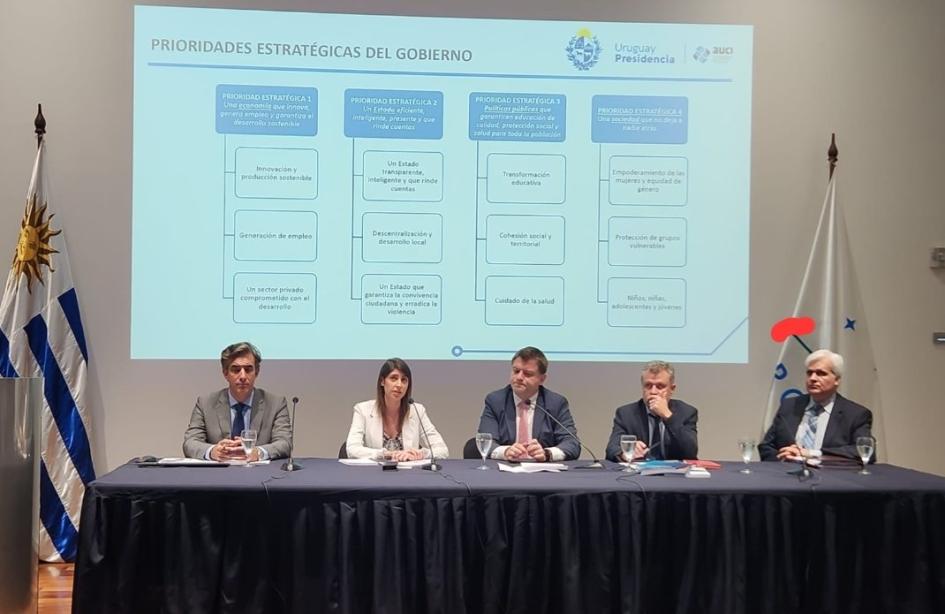 Presentadores de la estrategia de Cooperación Sur-Sur y Triangular de Uruguay