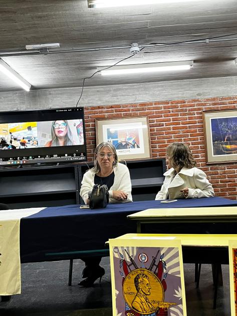 La Secretaria de Derechos Humanos, Collette Spinetti, en exposición del proyecto artístico La Secretaria de Derechos Humanos, Collette Spinetti, en exposición del proyecto artístico