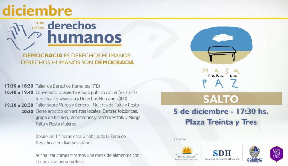Afiche mesa para la Paz Salto Afiche mesa para la Paz Salto
