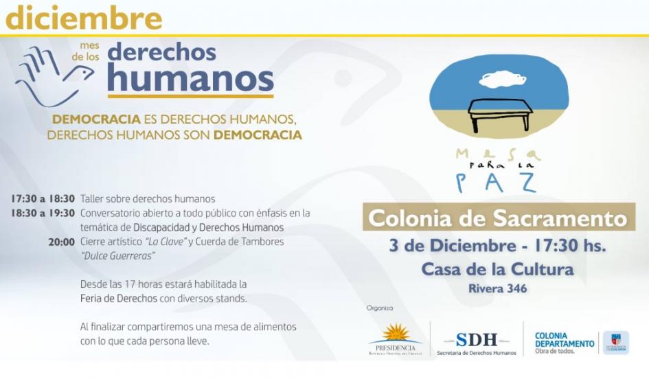 Afiche Mesas para la Paz Colonia Afiche Mesas para la Paz Colonia