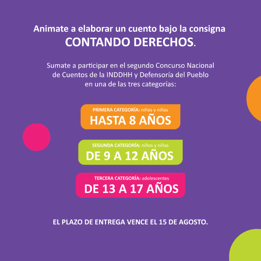 Invitación concurso de cuentos "Contando Derechos 2021" ¨¨