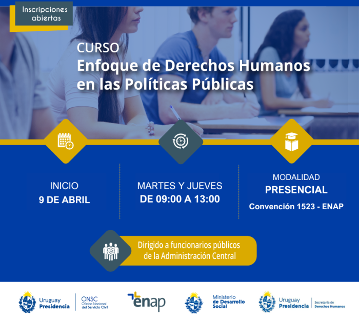 Flyer del curso de Derechos Humanos Edición Presencial 2024