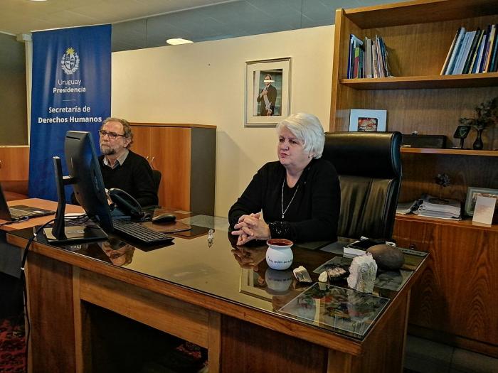 Rosario Pérez, secretaria de derechos humanos y Fernando Willat, coordinador de la Secretaría de Derechos Humanos.. ¨¨