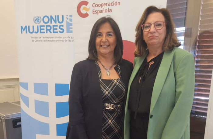Secretaria de Derechos Humanos, Sandra Etcheverry y la Directora de Inmujeres, Mónica Bottero