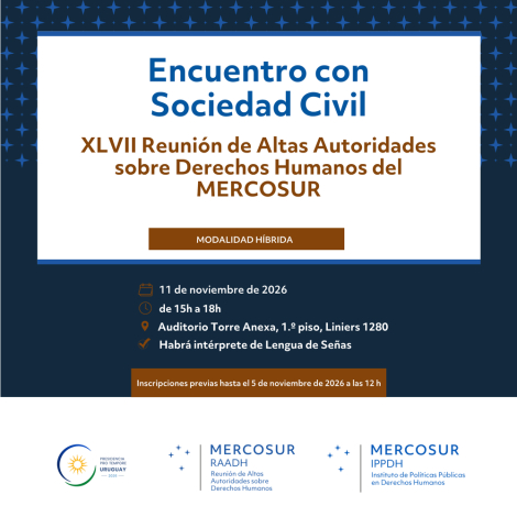 Flyer llamando al encuentro con la sociedad civil