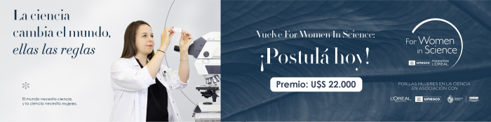 Banner Premio L´Oréal-UNESCO "For Women in Science" Con logos de SENCI, L´Oreal Group y UNESCO