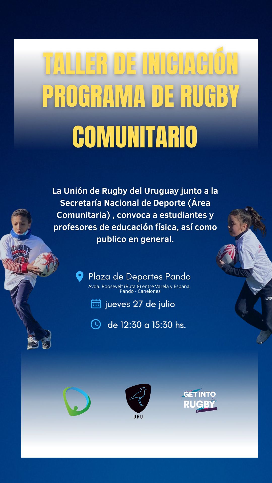 Banner de Taller de iniciación Programa de Rugby Comunitario