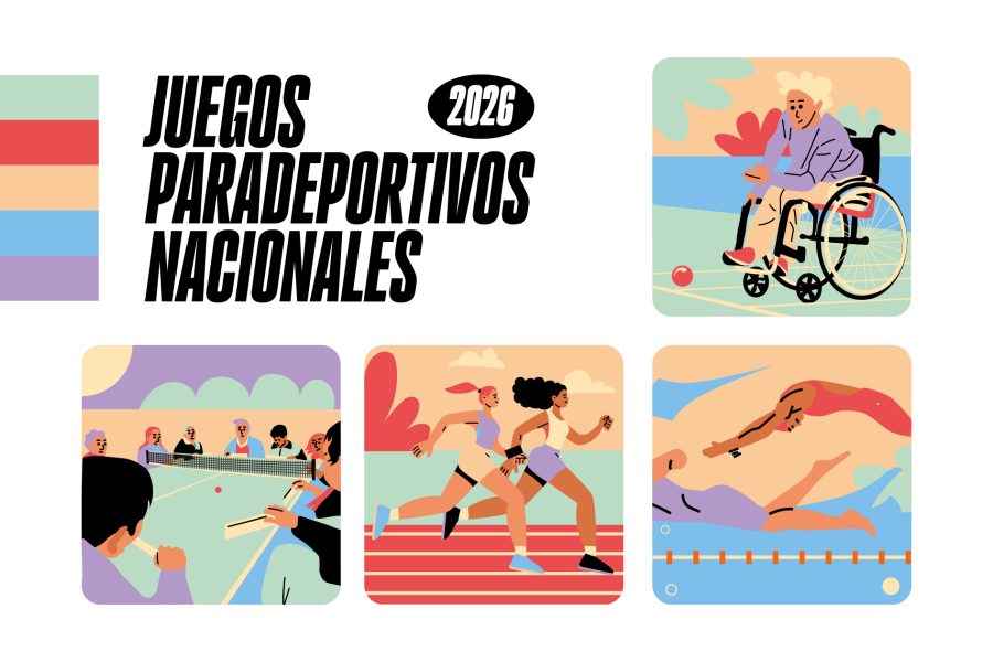 Logo de los JPN e e ilustraciones de las 4 disciplinas de deportes adaptados.