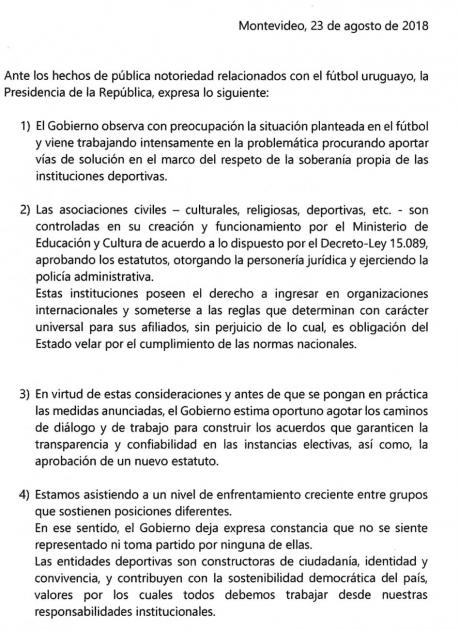 Carta sobre los hechos