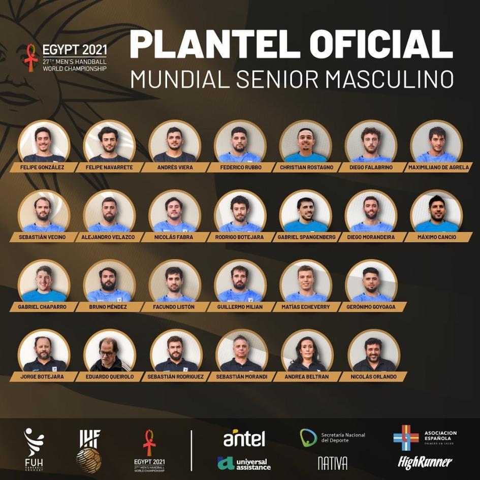 Plantel Uruguayo Mundial Senior de Handball Masculino