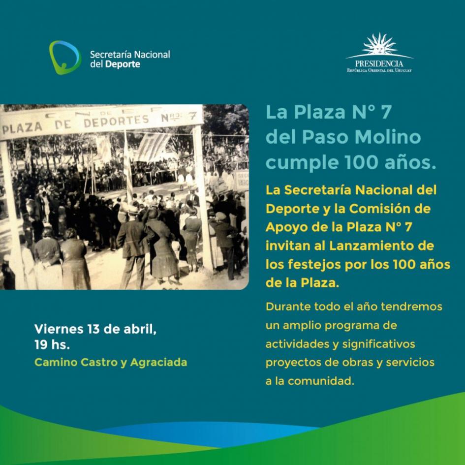 Invitación al aniversario 100 de esta Plaza de Deportes Invitación al aniversario 100 de esta Plaza de Deportes