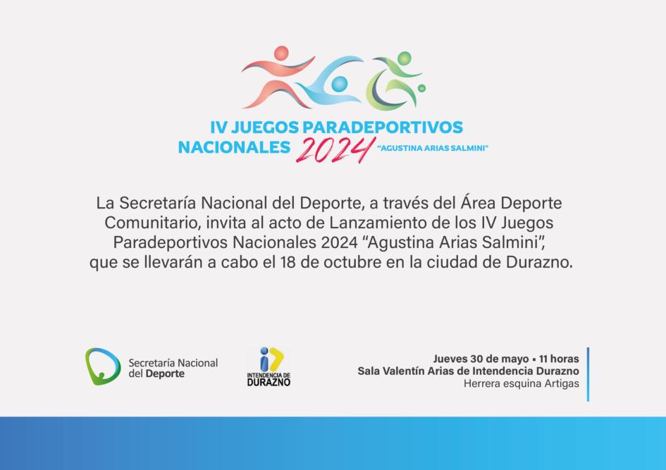 Lanzamiento de la cuarta edición de los Juegos Paradeportivos Nacionales Lanzamiento de la cuarta edición de los Juegos Paradeportivos Nacionales