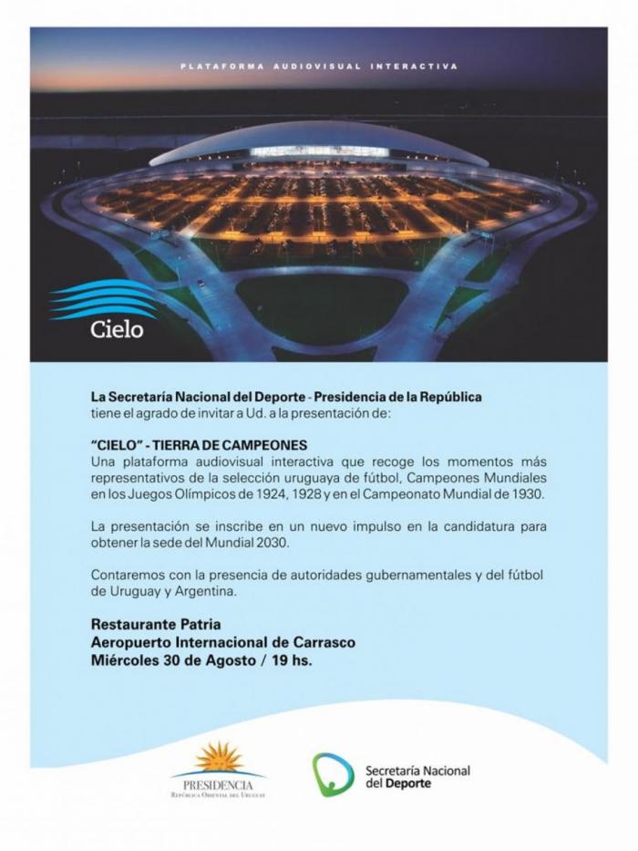 Invitación a la presentación del Museo Virtual "Cielo, Tierra de Campeones"