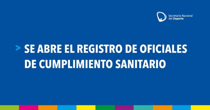 Se abre el Registro de Oficiales de Cumplimiento Sanitario