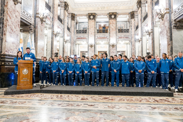 Despedida de la delegación en el Palacio Legislativo 