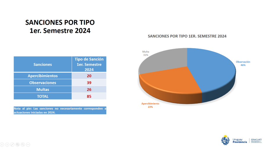 Sanciones por Tipo - 1er. Semestre de 2024 Sanciones por Tipo - 1er. Semestre de 2024