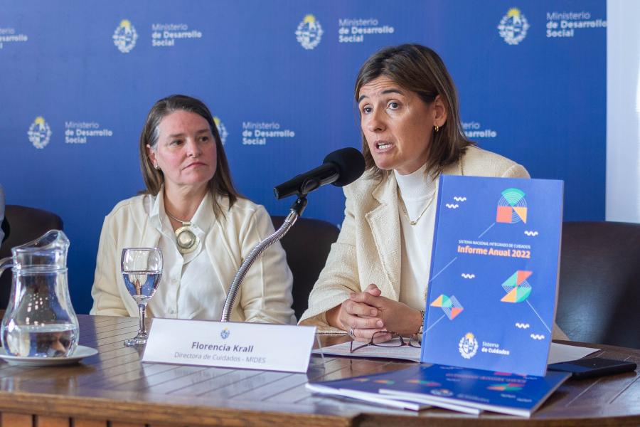 andrea brugman y florencia krall en el lanzamiento del mes de los cuidados