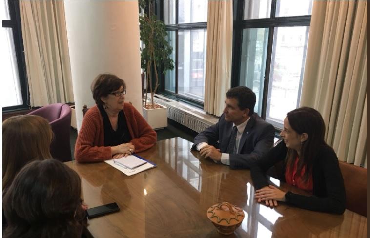  Marina Arismendi; la adjunta al secretario nacional de Cuidados, Patricia Cossani; y el ministro de Desarrollo Social de Tucumán, Gabriel Yedlin