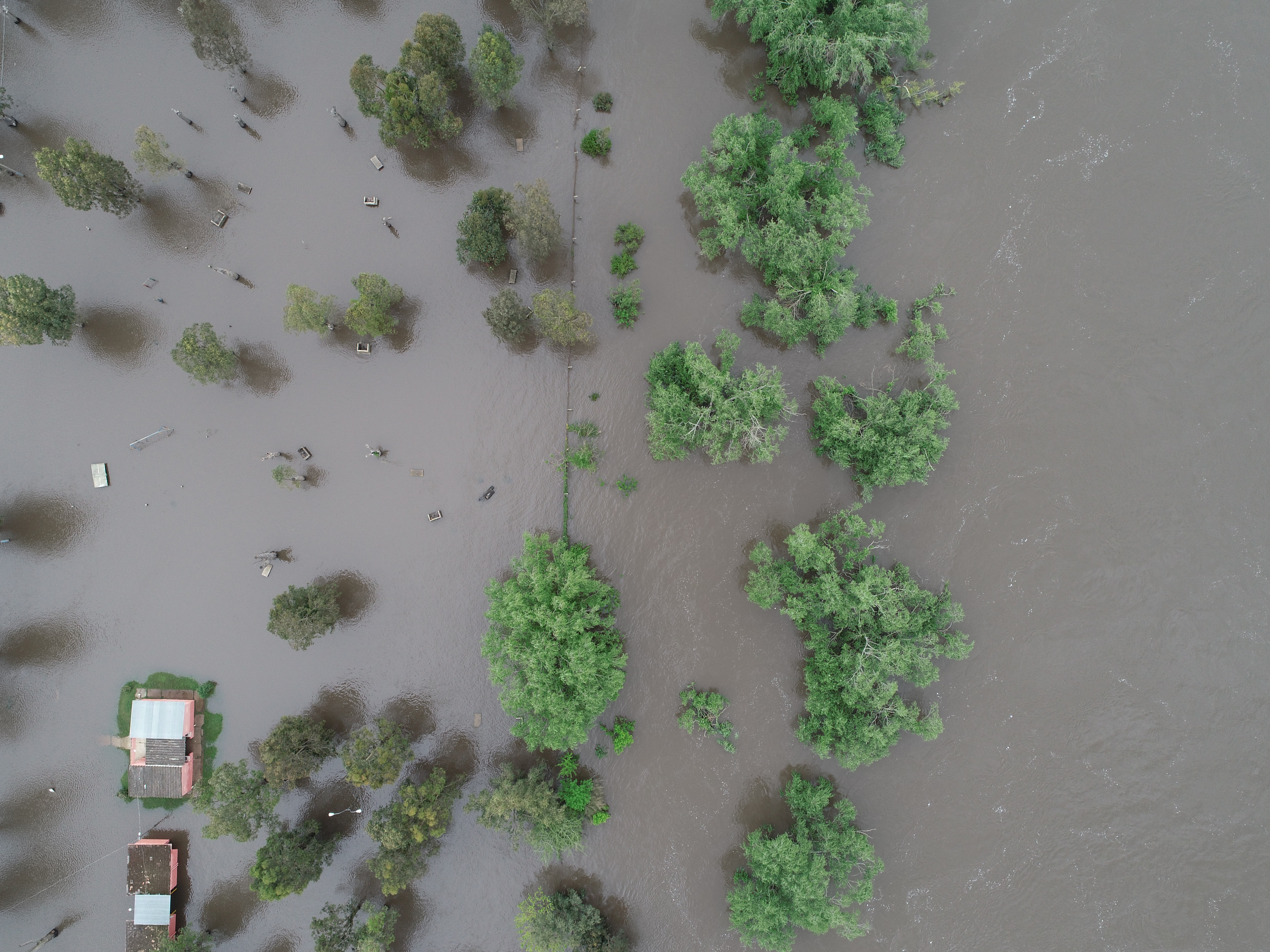 Imagen aérea del Río Santa Lucía