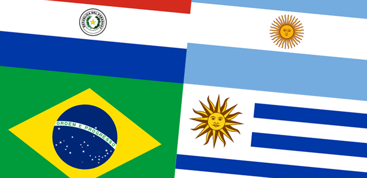 Imagen de las banderas de los países integrantes del MERCOSUR