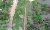 Vista aérea de una inundación archivo