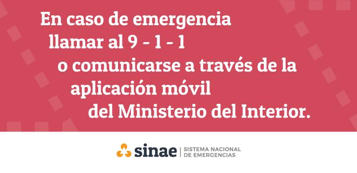 En caso de emergencia llamar al 9 1 1 En caso de emergencia llamar al 9 1 1